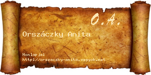 Orszáczky Anita névjegykártya