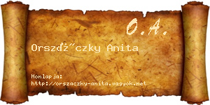 Orszáczky Anita névjegykártya